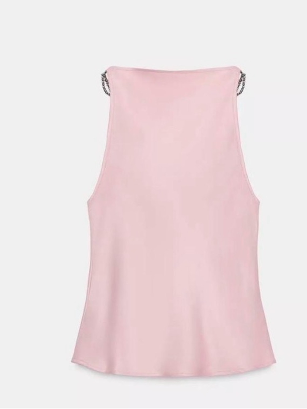 NWT Zara Pink Cowl-Neck Camisole with Rhinestone Straps - Picture 4 of 15
